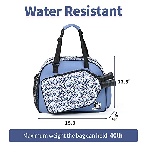 Boulder Bee Pickleball Tote Bag for Women with Paddle Holder - color: Blue done
