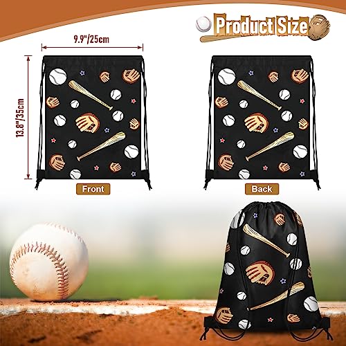 Grneric 18 Pcs Baseball Party Favor Bags Drawstring Bags Bulk Candy Goodie Bag Baseball Themed Presents for Sports Teams - color: Baseball