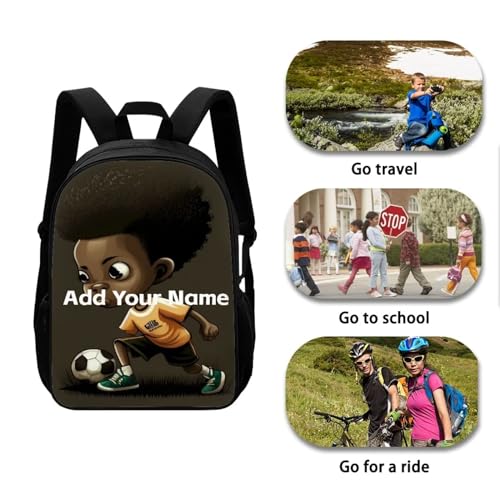 Afro Black Backpack For Girls Personalized Bookbag for Boys 4-6/8-12 Custom Name Book Bag Kids Elementary/Kindergarten School Bag Girl Back Pack - color: African Black Girl-14