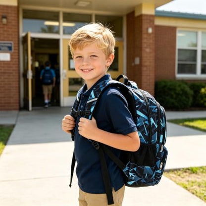abshoo Lightweight Kids Backpack For School Boys Bookbag Kindergarten Elementary School Bags (Geometry Black-B) - color: Geometry Black-b
