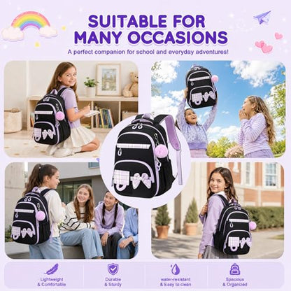 Bluboon Kids Backpack Boys Camo Bookbag Teens Elementary School Bag Daypack Travel Back Pack Middle school (Purple Black) - color: Purple Black