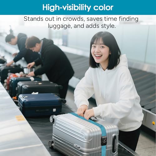 Travel Inspira Luggage Straps for Suitcases with TSA Lock, Protect Your Luggage Anti-Burst, High Visibility Color, Easy to Identify Luggage Adjustable Heavy Duty Belt for 20-28 Inch Suitcases - color: Blue