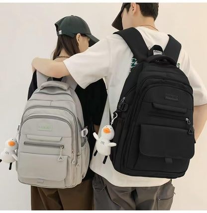 Student Backpack for Teen Girls Boys Preppy Elementary Middle School College Bookbags Cute Aesthetic Trendy Daypack (Black) - color: Black