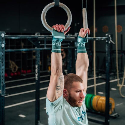 Velites - All Terrain Grips - Official Crossfit® Games Gymnastics Grips - No-Chalk Required - for All Bars & Surfaces - Includes Wristbands & Bag - color: Mint, size: X-Large