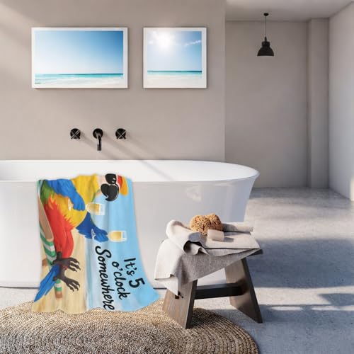 It's 5 O'Clock Somewhere Beach Towel, Funny Summer Aldult Quick Dry Camping Bath Towel, Absorbent Thin Lightweight Beach Blanket for Sports Travel Pool Swimming Bathroom 30x60 Inch/ 77X153cm - color: It's 5 O'clock Somewhere