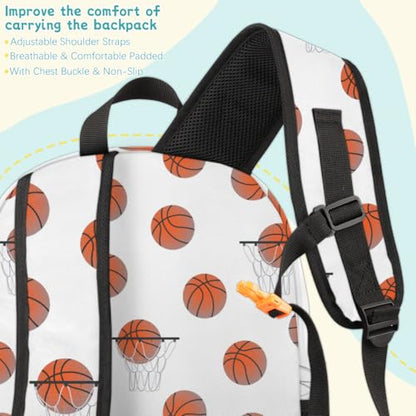 Basketball Laptop Backpack for Women Men, White Work Travel Computer Backpacks, 18.3 Inch Large Computer Nurse Teacher Bags Casual Daypack - color: Multicolor 15