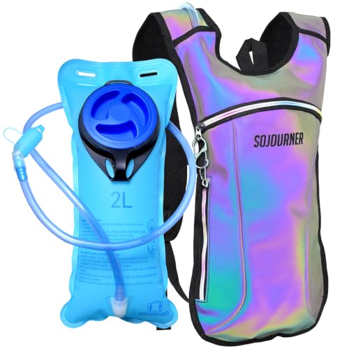 Sojourner Rave Hydration Pack - Hydration Backpack - Hydropack with 2L Bladder - Water Backpack for Festivals, Hiking, Running, Biking and More - color: Glow Green