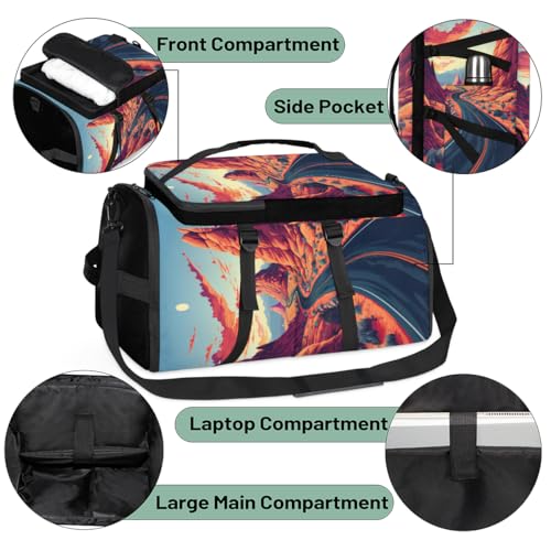 Gym Backpack, Water Resistant Carry-On Bag with Padded Shoulder Straps