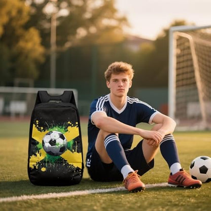 Basketball Backpack With Separate Ball Compartment And Shoes Fit Basketball Volleyball Football - color: Jamaican Football