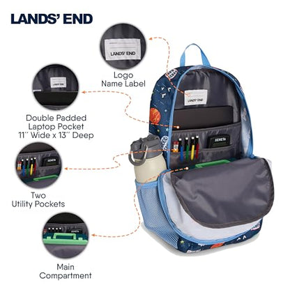 Lands' End Unisex Kids Medium ClassMate Lightweight Durable Elementary School Backpack, Chambray - color: Chambray