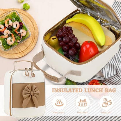DIGOBAY Backpack for Girls, 3PCS Girls Backpack for School with Lunch Bag Pencil Case, Cute Kids Teens Bookbag for Kindergarten Elementary Preschool Middle School - color: Khaki