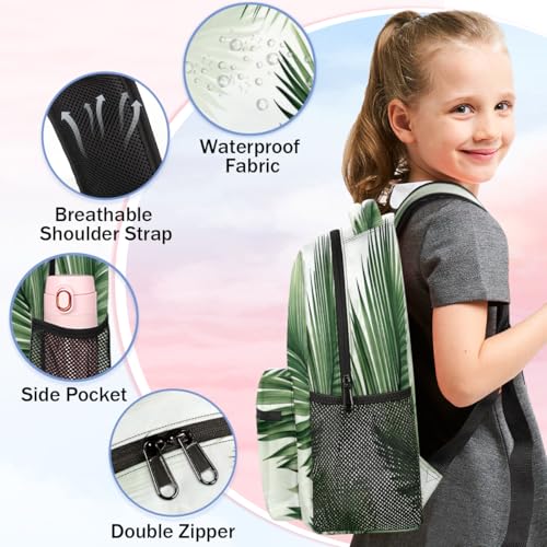 Tropical Green Plant Backpack with Chest Strap, Casual Backpack for Women Men, 16 Inch Daypack for Travel Work, Palm Leaf - color: Green