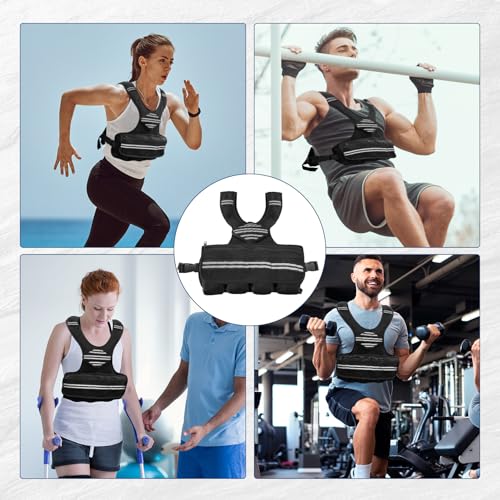 Adjustable Weighted Vest, Neoprene Weight Vest for Jogging,Walking, Running with Reflective Strips and Mesh Pockets - size: 6-30 LBS
