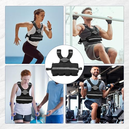 Adjustable Weighted Vest, Neoprene Weight Vest for Jogging,Walking, Running with Reflective Strips and Mesh Pockets - size: 6-30 LBS