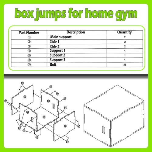 Workout Box 3-in-1 Box Jumps Wooden Jump Box Gym Suitable for Home Workouts and Gym