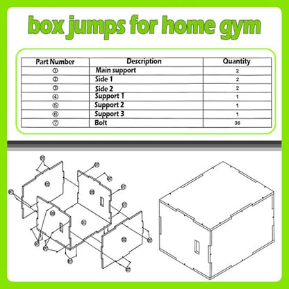 Workout Box 3-in-1 Box Jumps Wooden Jump Box Gym Suitable for Home Workouts and Gym