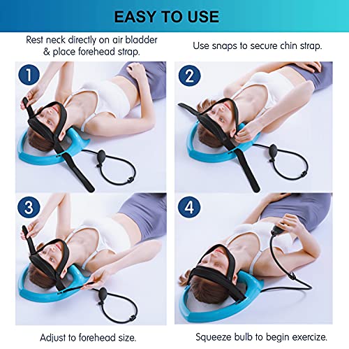 ECOGUN Posture Neck Exercising Cervical Spine Hydrator Pump - Relief for Stiffness, Restores Neck Curve - color: Blue