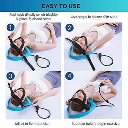 ECOGUN Posture Neck Exercising Cervical Spine Hydrator Pump - Relief for Stiffness, Restores Neck Curve - color: Blue