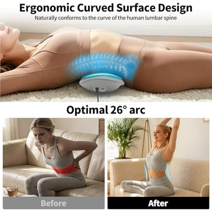 Diesisa Electric Lumbar Traction Device: Adjustable Lumbar Massager with Dynamic Traction - Left-Right Swing - Vibration & Thermal Compress - Timing- Rechargeable Back Traction Device -Home/Office Use