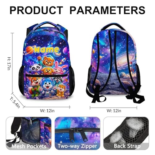 Kids Backpack Toddlers Custom Astronaut Backpacks for Boys Girls, 17in Lightweight Cute Funny Animal School Bookbag for Kindergarten Preschool Elementary - color: Brown