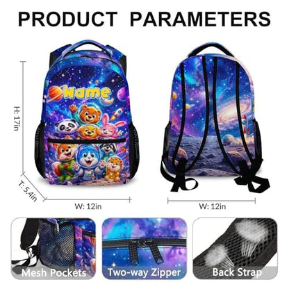 Kids Backpack Toddlers Custom Astronaut Backpacks for Boys Girls, 17in Lightweight Cute Funny Animal School Bookbag for Kindergarten Preschool Elementary - color: Brown