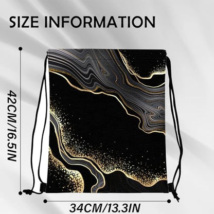 Drawstring Backpack Draw String Bag Sports Gym Bags Waterproof Cute Aesthetic Sackpack for Unisex Women Sports Beach Travel(13"×17")-Marble - color: Z13-marble
