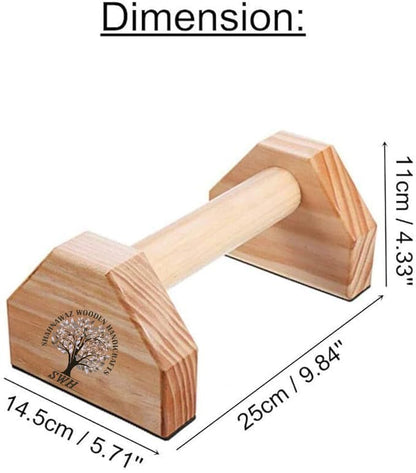 SWH Push-up Bars, 2 PCS Wood Pushup Bars Non-Slip Base Exercise Home Workout Equipment, Wooden Parallettes Handle Stands Grip for Men Strength Training, Planks, Fitness 25cm