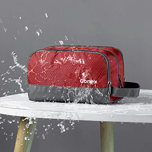 Gonex Travel Toiletry Bag Nylon, Shaving Bag Toiletry Organizer Red - color: Red