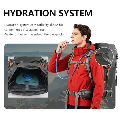 35L Hiking Backpack for Women men,Waterproof Camping Outdoor Backpacking Backpack for Travel lightweight Hiking Trekking Daypack - color: Gray