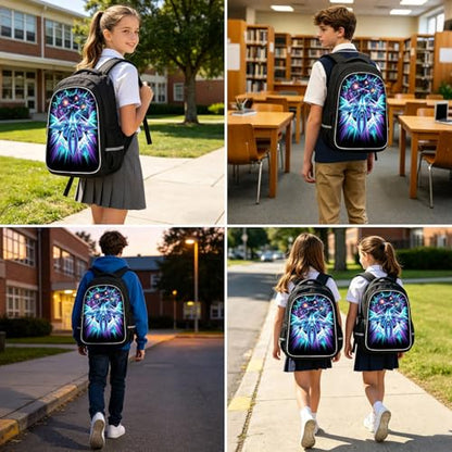 Airplane Fighter Jet Backpack for Kids Boys, 3D Reflective Aircraft School Bag for Preschool Primary Elementary, Lightweight Double Compartment Bookbag for Travel School, 17 Inch - color: Airplane