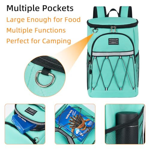 Backpack Cooler Backpack 26 Cans Insulated Leak Proof for Women Men Beach Camping Picnic Fishing Hiking Lunch Backpack Waterproof Cooler - color: Teal, size: Medium