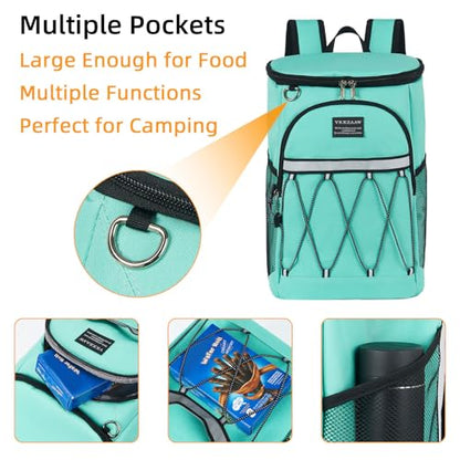 Backpack Cooler Backpack 26 Cans Insulated Leak Proof for Women Men Beach Camping Picnic Fishing Hiking Lunch Backpack Waterproof Cooler - color: Teal, size: Medium