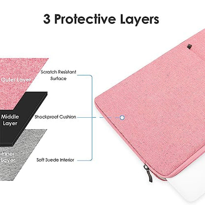 ProElife 15-Inch Laptop Sleeve Case for 2025-2023 MacBook Air 15 inch with M4 M3 M2 Accessory Traveling Carrying Case Water-Resistant Bag Cover for MacBook Air 15'' 2025 2024 2023 M4 M3 M2 (Pink) - color: Pink
