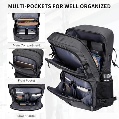 WITZMAN Carry on Travel Backpack for Men Women Laptop Backpack with USB Charging Port Airline Approved(B683 Silvery Grey) - color: Silvery Grey