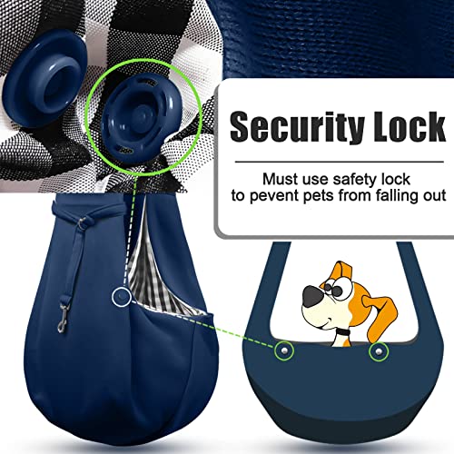 Tomkas Small Dog Sling Carrier - Zipper Pocket & Adjustable Strap - for 3-10 lbs Pets(Dark Blue) - color: Darkblue