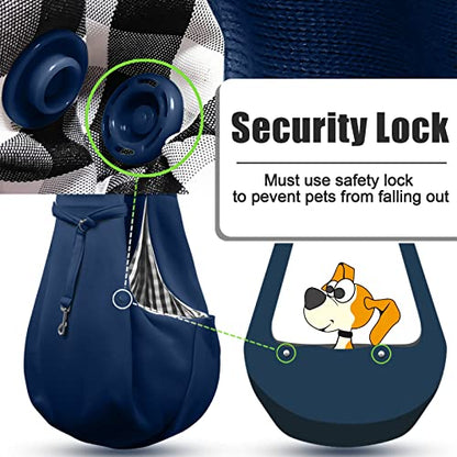 Tomkas Small Dog Sling Carrier - Zipper Pocket & Adjustable Strap - for 3-10 lbs Pets(Dark Blue) - color: Darkblue