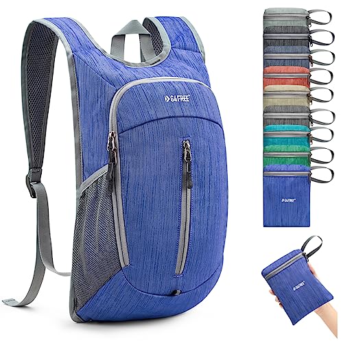 G4Free 10L Hiking Backpack Small Travel Hiking Daypack Lightweight Packable Backpack Casual Foldable Shoulder Bag - color: Blue