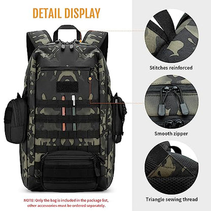 HUNTVP 10L/20L/30L Tactical Backpack Military MOLLE Backpack Rucksack Gear Tactical Assault Pack for Hunting Camping Trekking (30L-Camo) - color: Camo, size: 30L