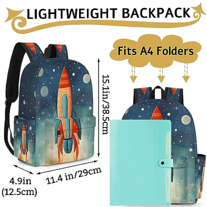 Space Rocket Kids Backpack for Boys Girls Galaxy Planet Preschool Toddler Backpack Kindergarten Nursery Bookbag Travel Children Lightweight School Bag - color: Rocket