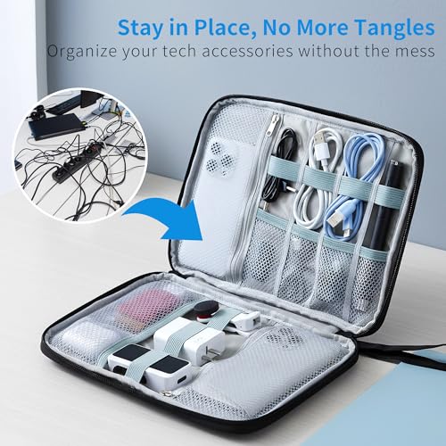 7 Pack Electronics Travel Organizer Case Tech Accessories Cord Storage Bag - size: 7 Pack Large