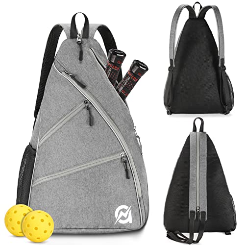 A11N SPORTS Pickleball Bag, Reversible Crossbody Sling Bag/Backpack for Women Men - color: Charcoal