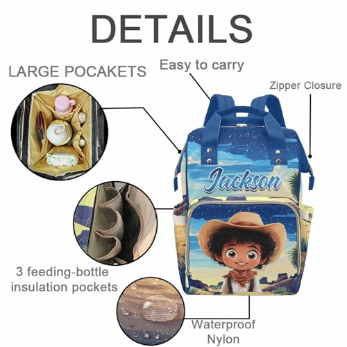 Newcos Custom Diaper Backpack Mommy Bag, Personalized Diaper Bag with Name, Customized Baby Diaper Bag Monogram Backpacks Nursing Bags Water Bottle for New Mom Newborn Women Men Dad Mothers Day Blue - color: Patten 13