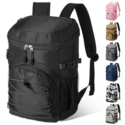 NECKORY Cooler Backpack, Lightweight and Soft Backpack Cooler for Men Women, Insulated Lunch Bag for Camping Traveling Hiking - color: Black