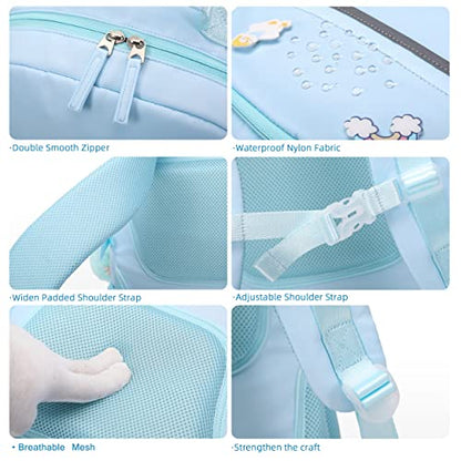 Backpack for Girls, 15.6 Inch Laptop School Bag Kids Kindergarten Elementary College Backpacks Large Bookbags for Teen Girl Women Students Casual Travel Daypacks (Blue) - color: Blue