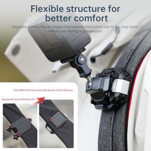 ULANZI F38 Camera Backpack Strap Clip Quick Release Kit for Backpack Straps V2, QR Plate Camera Tripod Mount - size: Backpack Straps V2 Kit