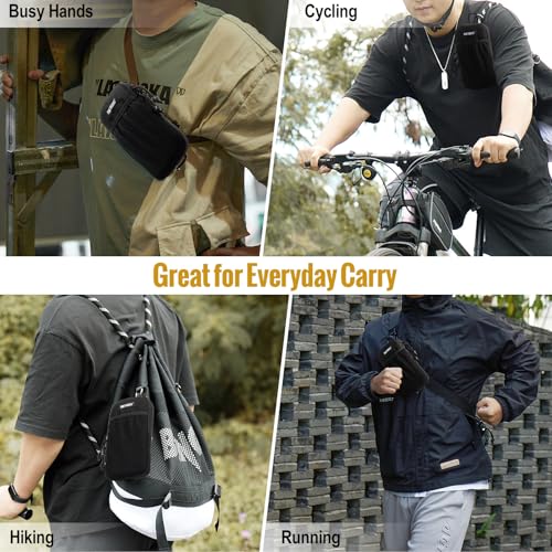 ONETIGRIS Cell Phone Pouch, Molle Holster Holder for Men Belt, for iPhone 17 Pro Max/Air/17/16/15/14 /13/12/11/X/XR/XS/8 Plus/7/6, for Galaxy S25 Ultra/s25/S24 /S23/S22/S21 - color: Pure Black