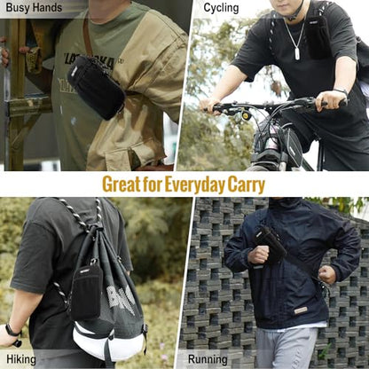 ONETIGRIS Cell Phone Pouch, Molle Holster Holder for Men Belt, for iPhone 17 Pro Max/Air/17/16/15/14 /13/12/11/X/XR/XS/8 Plus/7/6, for Galaxy S25 Ultra/s25/S24 /S23/S22/S21 - color: Pure Black