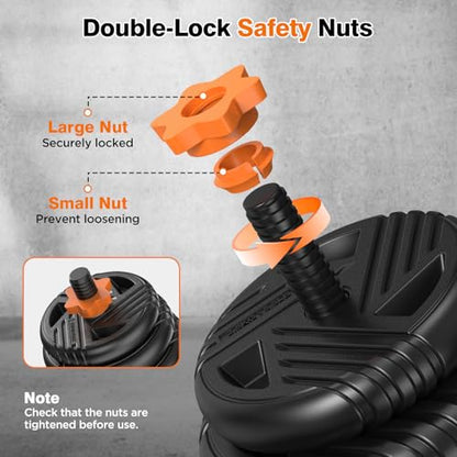Adjustable Dumbbell Set, 33/44/66/88lbs Free Weights Set with Connector, 5 in 1 Weights Dumbbells Set Used as Barbell, Kettlebells, Push up Stand, Weight Plate, Exercise & Fitness Equipment for Home Gym Workout - color: 88LB (44LB-Pair)