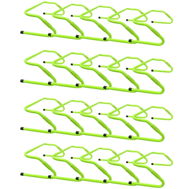 SRNSAEB Kids Adjustable Hurdle 20 15 10 8 6 5 Pcs, Rotatable Pediatric Hurdles with Portable Carry Strap, Park/Backyard/Home Agility Training Equipment Hurdle Set for Students/Preschoolers(20pcs) - size: 20pcs