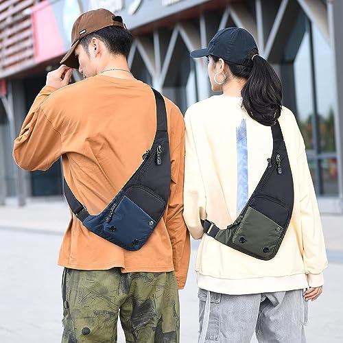 Peicees Water-resist Sling Bag Crossbody Bag for Men Slim Chest Backpack Man Purse Small Shoulder Bag for Travel Hiking - color: Army Green